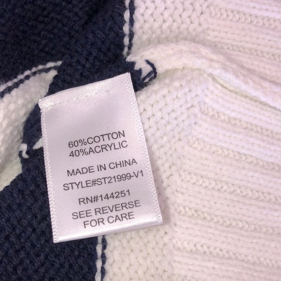 Sincerely Jules blue & white striped knit preppy sweater size small hew with tag - Picture 7 of 7